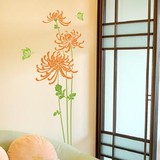 XF651菊花 客厅背景装饰壁纸一代 沙发装饰墙贴 卧室现代装饰墙贴