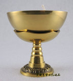 纯铜风水灯架酥油灯盏铜灯托铜杯供碗长明灯4寸花脚纯铜碗油灯