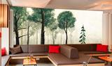 3D欧式大型壁画客厅电视背景墙纸卧室沙发壁纸手绘树林大树壁画