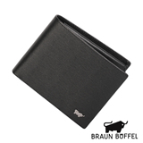BRAUN BUFFEL 绅士系列12卡压纹透明窗短夹（黑色）