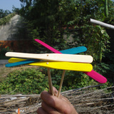 竹制竹蜻蜓 彩绘竹子做的真正的传统竹蜻蜓 飞得高 儿童木制玩具