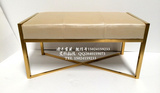 后现代创意小凳子不锈钢电镀金色床头凳梳妆凳PU皮革客厅矮凳家具