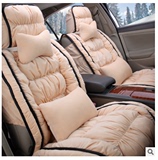 冬季汽车坐垫女士全包保暖座垫棉短毛新款羽绒座套高档植绒座椅套