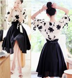 阿依莲2016春装新款韩版女装夏天衣服学生裙子套装甜美雪纺连衣裙