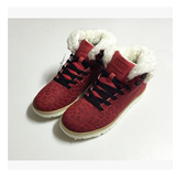 原价369冬新款安踏女鞋保暖高帮加绒时尚豹纹跑步运动鞋12448861