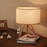 实木台灯 木头日式客厅卧室酒店温馨木质床头灯原木北欧简约灯具