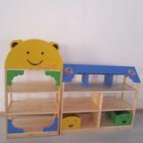 可定制 原木组合柜 卡通玩具柜子 实木收纳架幼儿园游戏木头柜子
