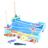 儿童木制钓鱼玩具木质磁性小猫钓鱼宝宝早教益智垂钓亲子玩具礼物