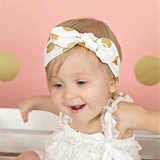 韩国兔耳朵圆点儿童婴儿发带发箍洗脸蝴蝶结弹力宝宝头带头饰发饰