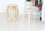 包邮时尚木头小凳子圆凳彩色木质高凳小板凳可叠放曲木凳子折叠凳