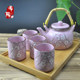 雪花手绘茶具下午茶日式和风陶瓷茶壶 韩式茶杯茶壶花草茶具套装