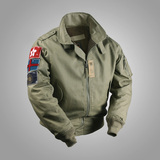 美国空军夹克短款工装外套复古水洗做旧MA1纯棉帆布男式CWU-45/P