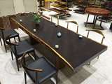黑檀大板现货 原木实木整板时尚简约办公桌餐桌电脑会议桌