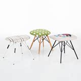 包邮现代简约伊姆斯小凳布艺餐椅创意梳妆凳子实木软包美甲可拆洗