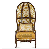 美式新古典太空椅 欧式实木雕花蛋壳椅 法式阳台沙发椅公主椅