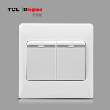 TCL国际电工开关插座正品86型K4.0系列雅白开关面板二开单控开关