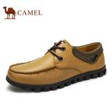 camel 骆驼男鞋 春季潮日常休闲鞋真皮舒适轻便鞋系带男鞋正品
