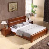 榆木床实木床1.8米中式双人床婚床气压高箱体储物1.5PK胡桃木床