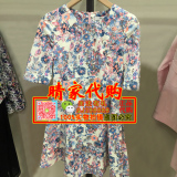 Lily2016春夏新款时尚印花民族风收腰连衣裙女装116140C7104