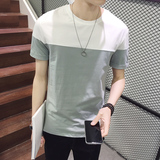 夏季潮流韩版男士t恤 短袖修身型V领薄款青年学生休闲夏天上衣服