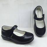 香港buster新款专柜正品宽头胖脚专业女童黑色学生鞋超轻便皮童鞋