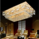 厂家直销新款欧式客厅S金长方形客厅水晶灯酒店LED七彩具一代件发