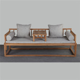明清古典老榆木家具罗汉床茶桌组合现代纯实木简易沙发明式罗汉床