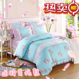 韩版公主风蕾丝床罩床裙式四件套纯色床单被套床套1.5/1.8m特价