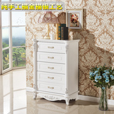 欧式五斗柜简约现代卧室描金白色烤漆大容量法式斗柜储物柜子包邮