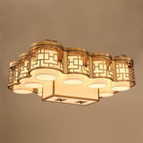 新中式现代古典铜色铁艺4 7 9 11头客厅餐厅卧室书房茶楼吸顶灯具