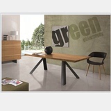 2016新款北欧实木餐桌设计师简约创意书桌原木会议桌长方形桌子