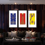 皮影画红绣装饰画现代中式客厅饭店中国风背景墙画有框画壁画挂画
