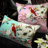 中式花鸟抱枕靠包不含芯红木沙发靠垫套高档床头靠背垫特色腰枕套