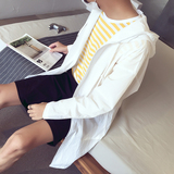 春季新款韩版超薄连帽纯色中长款青少年男士风衣夏天防晒服外套潮