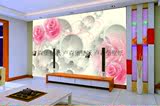 电视背景墙纸壁画客厅卧室欧式简约壁纸浪漫齿轮粉色玫瑰花3d立体