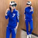 2016早秋韩版时尚休闲长袖大码运动套装潮胖MM显瘦运动服两件套女