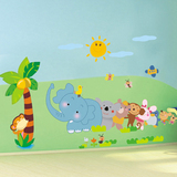 排排队动物639 卡通第三代可移除儿童房幼儿园教室墙贴纸贴画