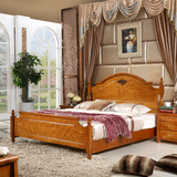 纯实木橡木床双人床1.8米特价高箱储物床田园风格韩式公主床1.5米