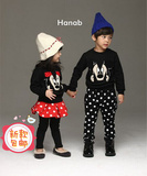 双胞胎男女童 韩版外贸卡通裙裤套装 龙凤胎宝宝米奇卫衣两件套装
