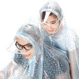 男女透明双人雨衣个性韩国电动车母子加大长帽檐成人可爱摩托雨披