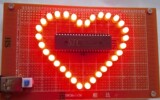 51单片机心形流水灯套件电子设计制作爱心灯表白 图形可DIY(成品)