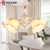 日韩欧式时尚完美潮流经典家居饰品玫瑰花玻璃5头吊灯