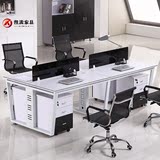 成都员工桌办公家具现代简约电脑桌椅屏风职员办公桌椅4人位组合