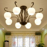 美式乡村田园吸顶灯简约现代创意欧式铁艺复古客厅卧室灯餐厅灯具