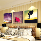 现代客厅装饰画卧室床头情侣挂画时尚人物壁画墙画简约三联无框画