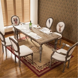 欧式法式复古做旧餐桌 纯实木餐桌咖啡桌美式圆桌椅方桌 酒吧桌椅