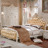卧室家具法式双人床1.8米1.5米欧式床真皮雕花公主床实木结婚床