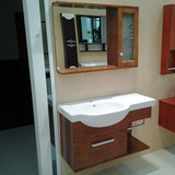 蒙娜丽莎浴室柜组合 0.9米橡木柜 实木柜 洗手盆洗脸盆木 卫浴柜