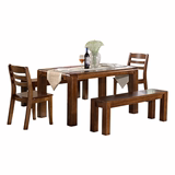 胡桃木实木餐桌客厅餐桌吃饭桌dining table 餐桌椅组合 现代简约