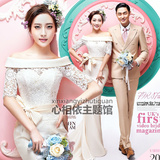 2016新款影楼主题服装韩版情侣写真服装婚纱粉色摄影拍照礼服婚纱
